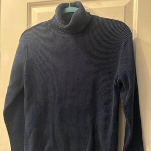 Vintage navy blue ribbed long sleeved turtleneck sweater Talbots size Medium